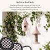MACKENZIE-CHILDS Courtly Birdhouse, Decorative Black-and-White Metal Birdhouse(Rosy)