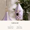 MACKENZIE-CHILDS Courtly Birdhouse, Decorative Black-and-White Metal Birdhouse(Violet)