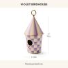 MACKENZIE-CHILDS Courtly Birdhouse, Decorative Black-and-White Metal Birdhouse(Violet)