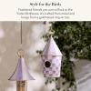 MACKENZIE-CHILDS Courtly Birdhouse, Decorative Black-and-White Metal Birdhouse(Violet)