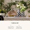 MACKENZIE-CHILDS Set of 2 Galvanized Metal Serving Trays with Handles, Black-and-White Courtly Stripe(Courtly Stripe)