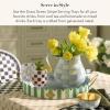 MACKENZIE-CHILDS Set of 2 Galvanized Metal Serving Trays with Handles, Black-and-White Courtly Stripe(Grass Green Stripe)