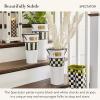 MACKENZIE-CHILDS Set of 3 Galvanized Flower Buckets, Decorative Metal Buckets, Green-and-White Grass Green Stripe(Galvanized Spectator)