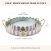 MACKENZIE-CHILDS Violet Stripe Serving Trays, Set of 2