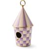 MACKENZIE-CHILDS Courtly Birdhouse, Decorative Black-and-White Metal Birdhouse(Violet)