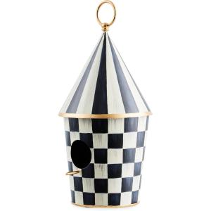 MACKENZIE-CHILDS Courtly Birdhouse, Decorative Black-and-White Metal Birdhouse(Courtly)