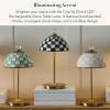 MACKENZIE-CHILDS LED Rechargeable Dome Table Lamp, Cordless Decorative Lamp, Black-and-White Courtly Check(Courtly Check)