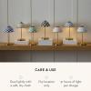 MACKENZIE-CHILDS LED Rechargeable Dome Table Lamp, Cordless Decorative Lamp, Black-and-White Courtly Check(Mocha Check)