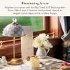 MACKENZIE-CHILDS LED Rechargeable Dome Table Lamp, Cordless Decorative Lamp, Black-and-White Courtly Check(Sky Check)