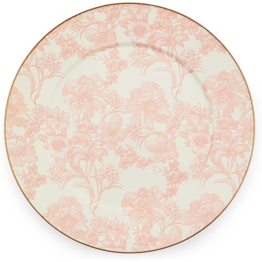 image:imageMACKENZIECHILDS Enamel Serving Platter Decorative Serving Platter for Food 16 Inches Wild Rose SlateRosy English Garden