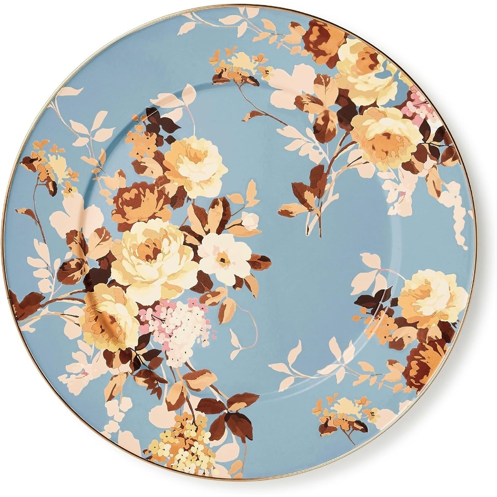 image:imageMACKENZIECHILDS Enamel Serving Platter Decorative Serving Platter for Food 16 Inches Wild Rose SlateSlate Wild Rose