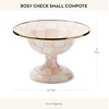 MACKENZIE-CHILDS Enamel Compote, Pedestal Serving Dish or Decorative Bowl, Large, Wild Rose Mauve(Rosy Check)