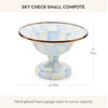 MACKENZIE-CHILDS Enamel Compote, Pedestal Serving Dish or Decorative Bowl, Large, Wild Rose Mauve(Sky Check)