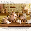 MACKENZIE-CHILDS Enamel Mug, Cute Enamelware Tea or Coffee Mug, 16 Ounces, Wild Rose Mauve(Mauve Wild Rose)