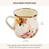 MACKENZIE-CHILDS Enamel Mug, Cute Enamelware Tea or Coffee Mug, 16 Ounces, Wild Rose Mauve(White Wild Rose)