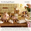 MACKENZIE-CHILDS Enamel Pedestal Platter, Round Cake Stand, Mini, Wild Rose Slate(Mauve Wild Rose)
