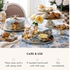 MACKENZIE-CHILDS Enamel Pedestal Platter, Round Cake Stand, Mini, Wild Rose Slate(Slate Wild Rose)