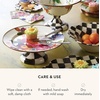 MACKENZIE-CHILDS Enamel Pedestal Platter, Round Cake Stand, Mini, Wild Rose Slate(White)