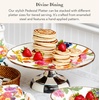 MACKENZIE-CHILDS Enamel Pedestal Platter, Round Cake Stand, Mini, Wild Rose Slate(White)