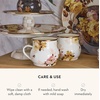 MACKENZIE-CHILDS Enamel Pedestal Platter, Round Cake Stand, Mini, Wild Rose Slate(Wild Rose White)