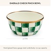 MACKENZIE-CHILDS Enamel Pinch Bowl, Small Bowl for Cooking Ingredients, 1.5-Cup Capacity, Wild Rose Mauve(Emerald Check)