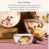 MACKENZIE-CHILDS Enamel Pinch Bowl, Small Bowl for Cooking Ingredients, 1.5-Cup Capacity, Wild Rose Mauve(White Wild Rose)