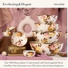 MACKENZIE-CHILDS Enamel Pinch Bowl, Small Bowl for Cooking Ingredients, 1.5-Cup Capacity, Wild Rose Mauve(White Wild Rose)