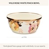 MACKENZIE-CHILDS Enamel Pinch Bowl, Small Bowl for Cooking Ingredients, 1.5-Cup Capacity, Wild Rose Mauve(White Wild Rose)