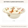 MACKENZIE-CHILDS Enamel Serving Bowl, Serveware and Kitchen Decor, 40-Ounce Capacity, Wild Rose Slate(Buttefly Garden)