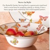 MACKENZIE-CHILDS Enamel Serving Bowl, Serveware and Kitchen Decor, 40-Ounce Capacity, Wild Rose Slate(Buttefly Garden)
