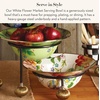 MACKENZIE-CHILDS Enamel Serving Bowl, Serveware and Kitchen Decor, 40-Ounce Capacity, Wild Rose Slate(Flower Market White)