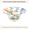 MACKENZIE-CHILDS Enamel Serving Bowl, Serveware and Kitchen Decor, 40-Ounce Capacity, Wild Rose Slate(Flower Market White)