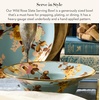MACKENZIE-CHILDS Enamel Serving Bowl, Serveware and Kitchen Decor, 40-Ounce Capacity, Wild Rose Slate(Slate Wild Rose)