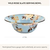 MACKENZIE-CHILDS Enamel Serving Bowl, Serveware and Kitchen Decor, 40-Ounce Capacity, Wild Rose Slate(Slate Wild Rose)