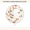 MACKENZIE-CHILDS Enamel Serving Platter, Decorative Serving Platter for Food, 16 Inches, Wild Rose Slate(Butterfly Garden)