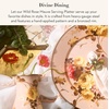 MACKENZIE-CHILDS Enamel Serving Platter, Decorative Serving Platter for Food, 16 Inches, Wild Rose Slate(Mauve Wild Rose)