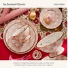 MACKENZIE-CHILDS Enamel Serving Platter, Decorative Serving Platter for Food, 16 Inches, Wild Rose Slate(Rosy Check)