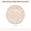 MACKENZIE-CHILDS Enamel Serving Platter, Decorative Serving Platter for Food, 16 Inches, Wild Rose Slate(Rosy English Garden)
