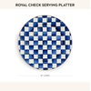MACKENZIE-CHILDS Enamel Serving Platter, Decorative Serving Platter for Food, 16 Inches, Wild Rose Slate(Royal Check)