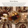 MACKENZIE-CHILDS Enamel Serving Platter, Decorative Serving Platter for Food, 16 Inches, Wild Rose Slate(Tartan Mocha)