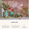MACKENZIE-CHILDS Tall Enamel Vase, Unique Flower Vase Decor for Living Room, Wild Rose Slate(Emerald Check)