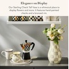 MACKENZIE-CHILDS Tall Enamel Vase, Unique Flower Vase Decor for Living Room, Wild Rose Slate(Sterling Check)