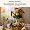 MACKENZIE-CHILDS Tall Enamel Vase, Unique Flower Vase Decor for Living Room, Wild Rose Slate(White Wild Rose)