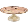 MACKENZIE-CHILDS Enamel Pedestal Platter, Round Cake Stand, Mini, Wild Rose Slate(Mauve Wild Rose)