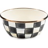 MACKENZIE-CHILDS Enamel Pinch Bowl, Small Bowl for Cooking Ingredients, 1.5-Cup Capacity, Wild Rose Mauve(Courtly Check)