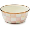 MACKENZIE-CHILDS Enamel Pinch Bowl, Small Bowl for Cooking Ingredients, 1.5-Cup Capacity, Wild Rose Mauve(Rosy Check)