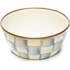 MACKENZIE-CHILDS Enamel Pinch Bowl, Small Bowl for Cooking Ingredients, 1.5-Cup Capacity, Wild Rose Mauve(Sterling Check)