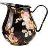 MACKENZIE-CHILDS Enamel Pitcher with Spout, Decorative Water Pitcher, 3 Quarts, Wild Rose Mauve(Brown Wild Rose)