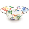 MACKENZIE-CHILDS Enamel Serving Bowl, Serveware and Kitchen Decor, 40-Ounce Capacity, Wild Rose Slate(Flower Market White)