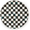 MACKENZIE-CHILDS Enamel Serving Platter, Decorative Serving Platter for Food, 16 Inches, Wild Rose Slate(Courtly Check)